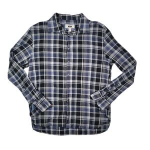 Joseph Abboud Mens XL Blue Plaid Shirt Button Down Long Sleeve Cotton Casual